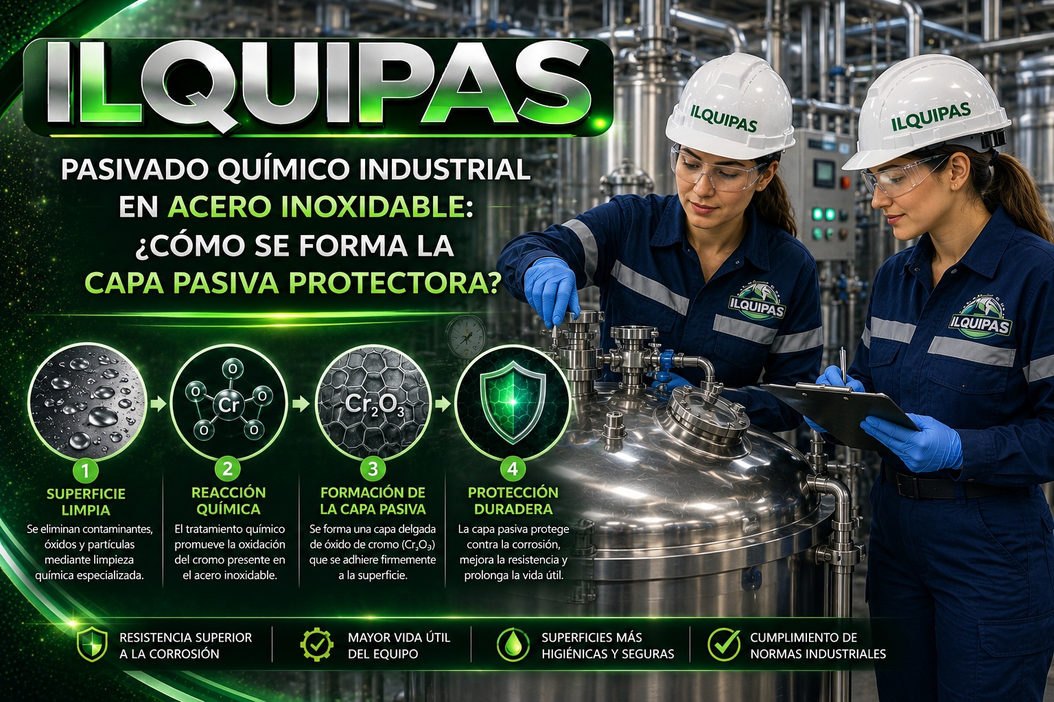 Pasivado químico industrial en acero inoxidable: ¿Cómo se forma la capa pasiva protectora?