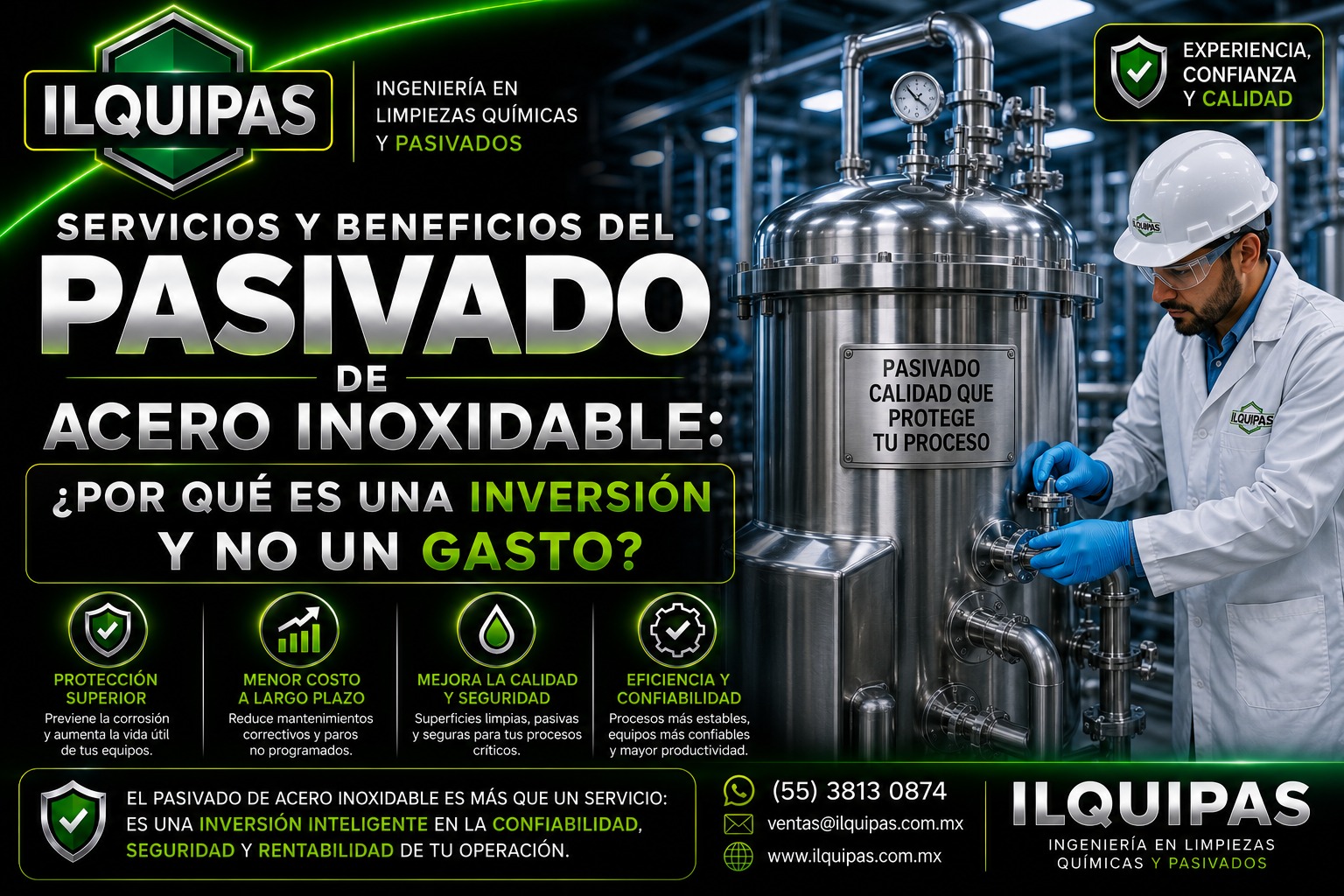 Servicios y beneficios del pasivado de acero inoxidable: ¿Por qué es una inversión y no un gasto?